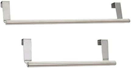 Gadpiparty 2Pcs Stainless Steel Door Towel Bar Hanger Durable Space-Saving