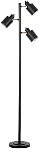 Catalina 23247-001 Modern Floor Lamp 66 Black with Metal Shades