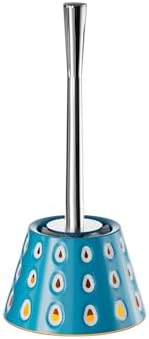 Modern Deep Blue Toilet Brush with Teardrop Pattern