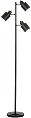Catalina 23247-001 Modern Floor Lamp 66 Black with Metal Shades