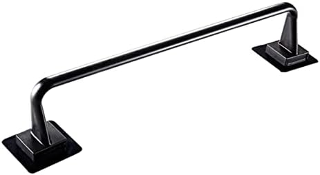 POPETPOP Black Plastic Towel Bar No Drill Towel Rack