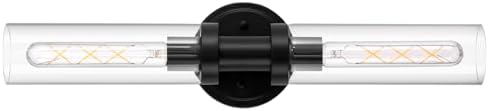 Modern Black Sconces Wall Light with Clear Glass Shade