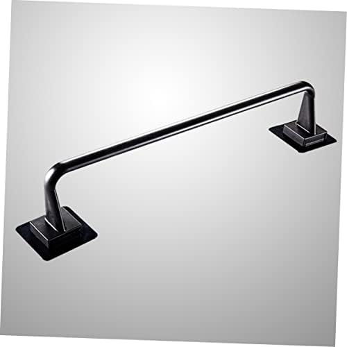 Jojofuny No Drill Plastic Towel Bar Modern Black Design