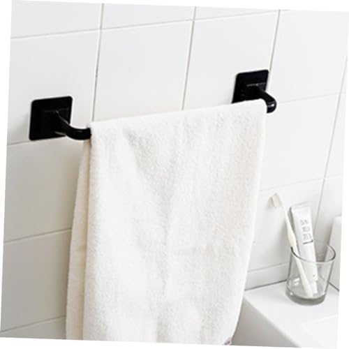 VILLCASE Wall Mounted Towel Bar Black Plastic