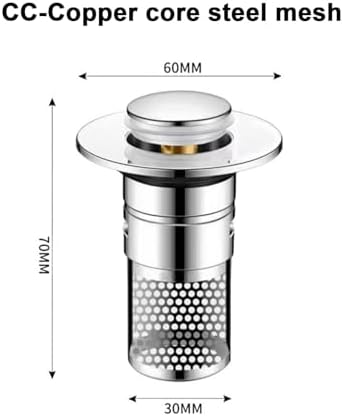 NureBe Pop-Up Drain Strainer with Rust-Proof Hair Catcher