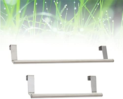 Gadpiparty 2Pcs Stainless Steel Door Towel Bar Hanger Durable Space-Saving