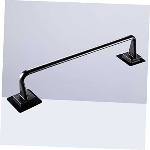POPETPOP Black Plastic Towel Bar No Drill Towel Rack