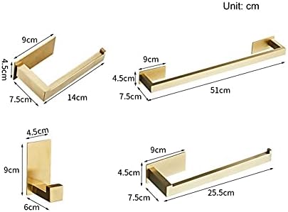 Brushed Gold Towel Rail Rack Set for Bathroom and Kitchen