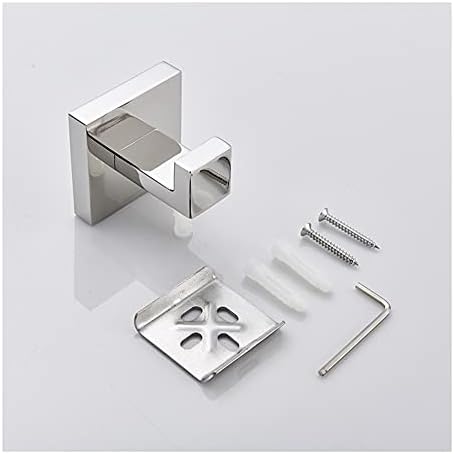 Chrome Towel Rail Holder with Hooks for Bathroom and Kitchen