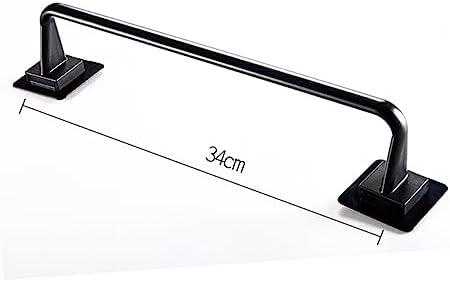 Holibanna Black Plastic Towel Rack No Drill