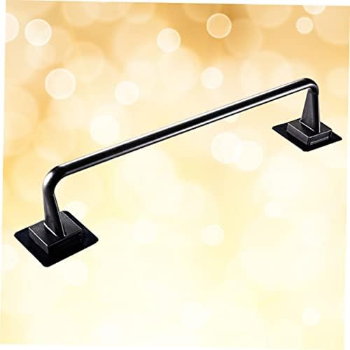 POPETPOP Black Plastic Towel Bar No Drill Towel Rack