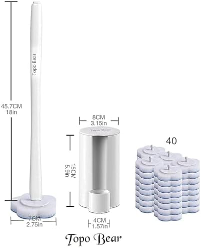 Topo Bear Toilet Brush Holder with 72 Refills and Fresh Scent