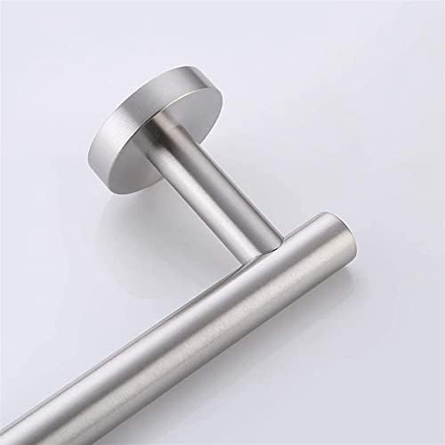 Bathroom Towel Rail Rack with Wall Mount and Hooks - Silver