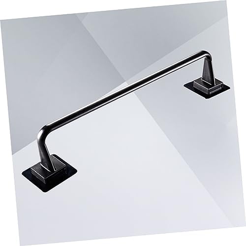 SEWACC Plastic Towel Bar No Drill Bathroom Holder Black