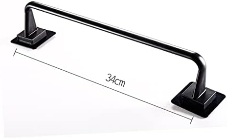 Modern Black Plastic Towel Bar No Drill Holder