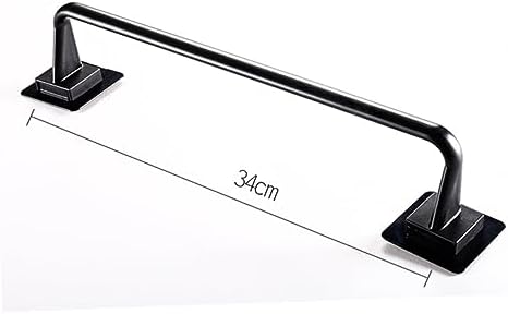 HOMSFOU Minimalist Plastic Towel Bar No Drill Adhesive Holder