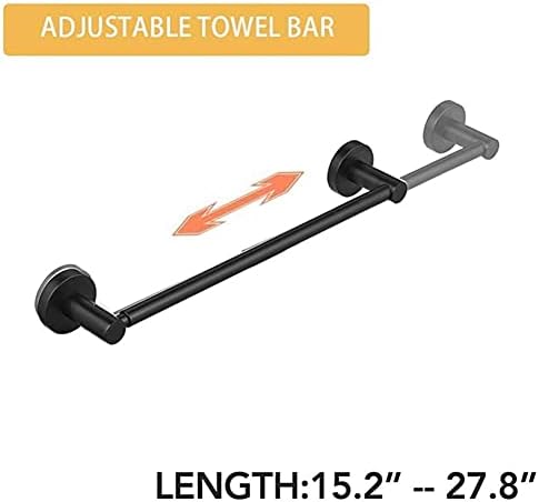 BOCbco Black Adjustable Towel Bar Rod