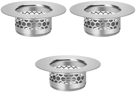 NADTLSS 3 Pack Bathroom Sink Strainer 125 Drain Hair Catcher Stainless Steel