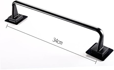 Heavy Duty No Drill Plastic Towel Bar Black