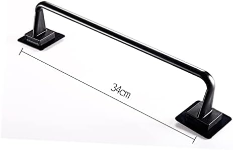 SEWACC Plastic Towel Bar No Drill Bathroom Holder Black