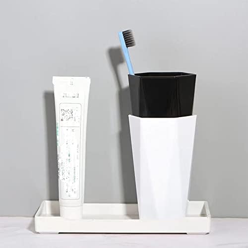 RabyLeo Large Geometric Diamond Toothbrush Cup 400ml White Black 1