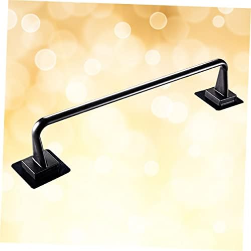 Holibanna Black Plastic Towel Rack No Drill