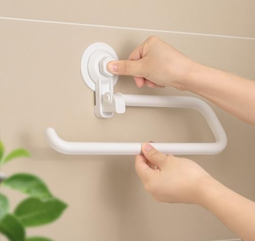 YUURO 12 Inch Suction Cup Towel Bar with 360 Rotation