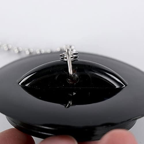 Bathroom Sink Drain Stopper with Chain Rubber Plug 1