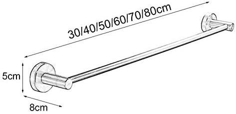 Round Towel Rail Bar for Bathroom Stainless Brushed Finish Single