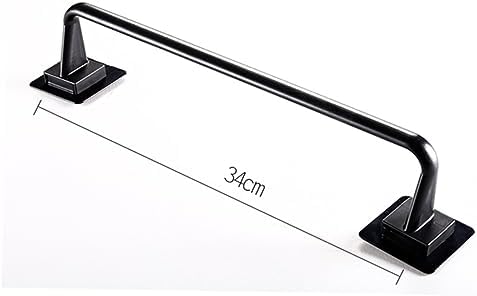 TEHAUX Modern Single Towel Holder Black No Drill Design