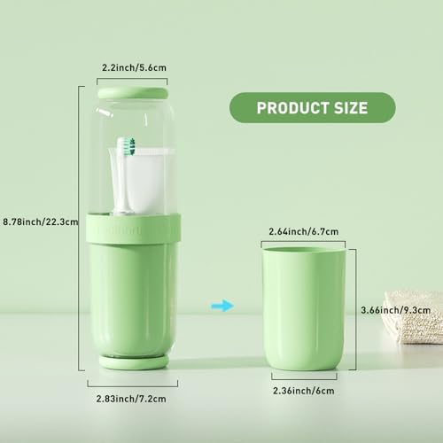 Toothbrush Cup with Cover Travel Case for Brush and Accessories