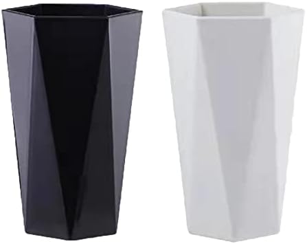RabyLeo Large Geometric Diamond Toothbrush Cup 400ml White Black 1