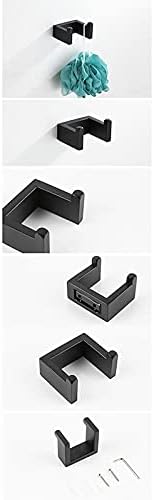 TYZK Black Metal Towel Bar and Hook Set