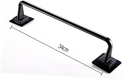 Gadpiparty Plastic Towel Bar Single Hook Bathroom Holder Black