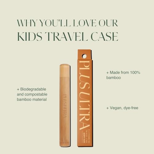Plus Ultra Kids Portable Bamboo Toothbrush Case
