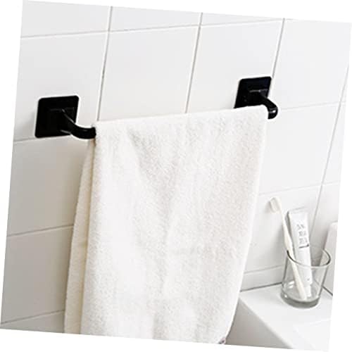 Holibanna Black Plastic Towel Rack No Drill