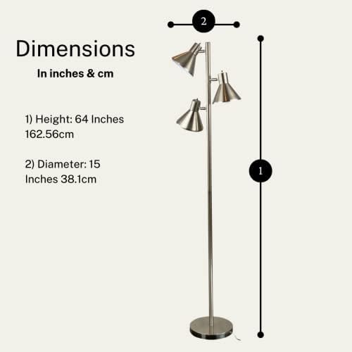LIGHTACCENTS Tree Floor Lamp with 3 Adjustable Lights