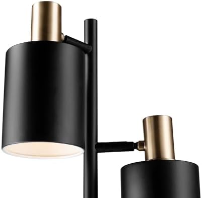Globe Electric 67354 67 3-Light Track Tree Lamp Matte Black Brass