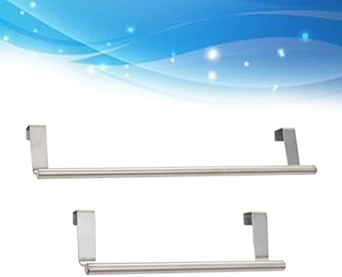 Gadpiparty 2Pcs Stainless Steel Door Towel Bar Hanger Durable Space-Saving