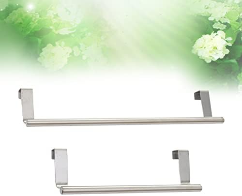 Gadpiparty 2Pcs Stainless Steel Door Towel Bar Hanger Durable Space-Saving
