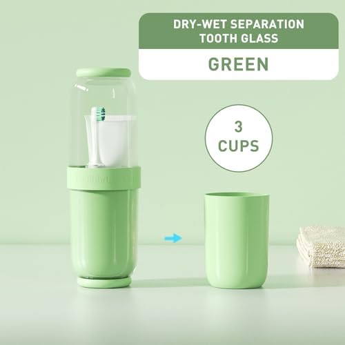Toothbrush Cup with Cover Travel Case for Brush and Accessories