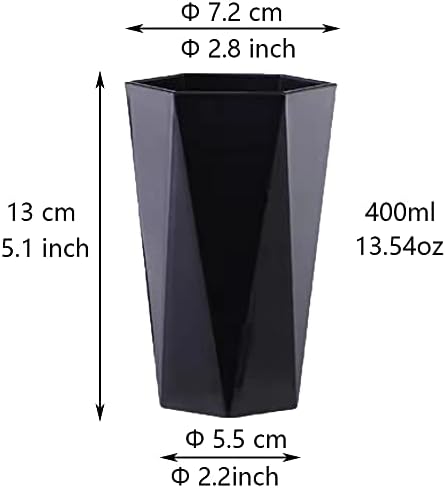 RabyLeo Large Geometric Diamond Toothbrush Cup 400ml White Black 1