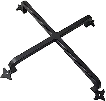 Wrought Iron Decorative Grille 10x10 Black Fleur de Lis Style
