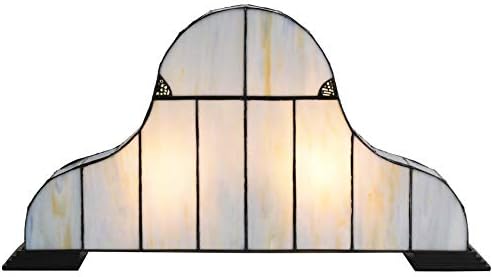 Bieye L10661 Baroque Stained Glass Table Lamp with Quartz Clock