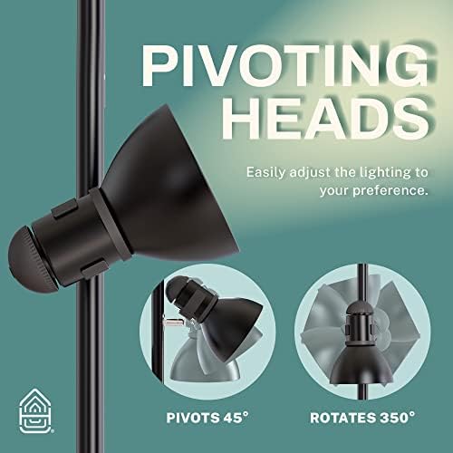 Home Intuition 3 Light Floor Lamp Standing Lamp Black