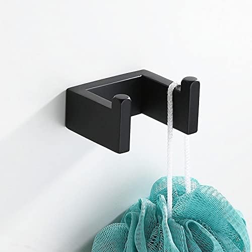 TYZK Black Metal Towel Bar and Hook Set