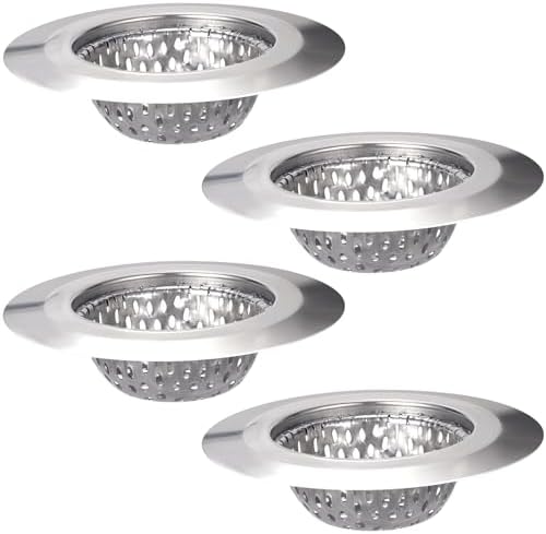 4PCS Stainless Steel Drain Strainers for Kitchen Sink Bath Shower and Laundry