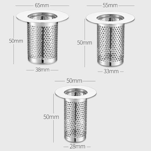 3 Pcs Stainless Steel Hair Catchers for Bathtub and Shower Drains