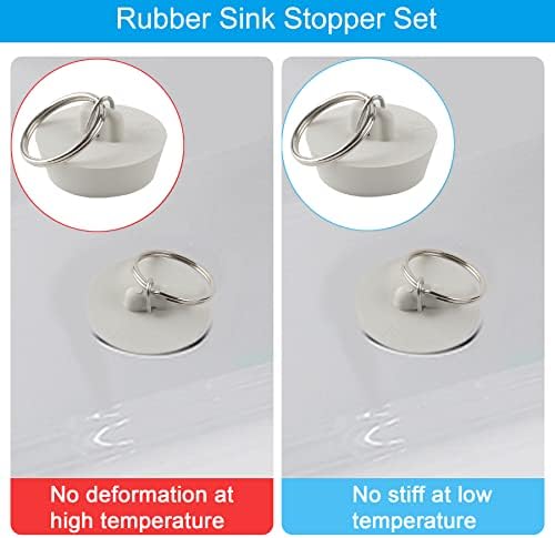 Hibbent 6-Piece Drain Stopper Set White 1