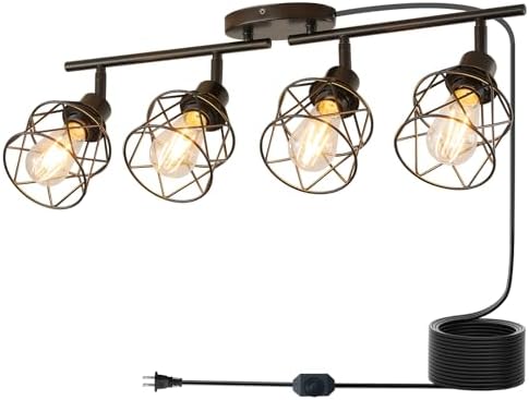 Vivihobb Dimmable 4 Light Plug-in Ceiling Light